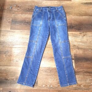 1822 Denim Blue Jesns With High Waist Straight Leg Size 8